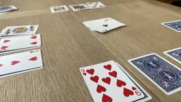 Up close gameplay of Shithead card game