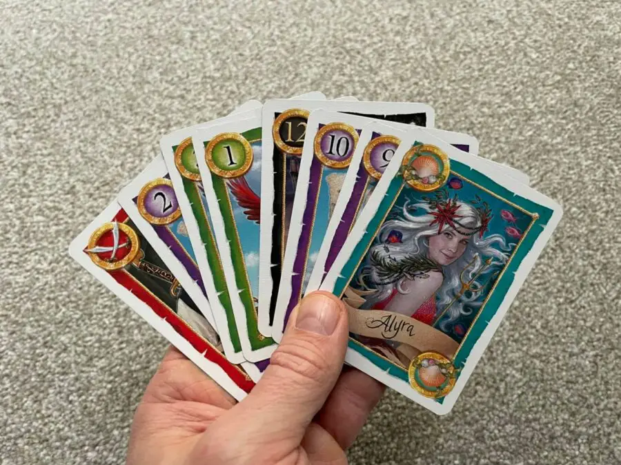 A hand of 8 cards in the game of Skull King
